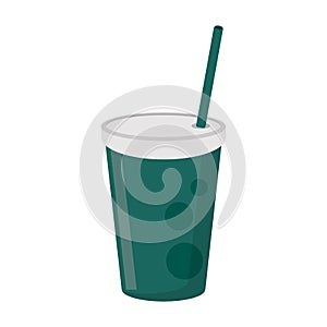 Soda cup with straw