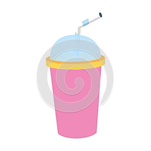 Soda cup with straw