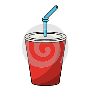 Soda cup with straw cartoon