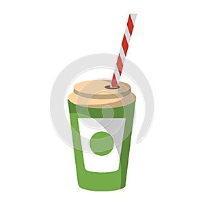 Soda cup with straw cartoon