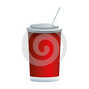 Soda cup with straw icon, colorful design
