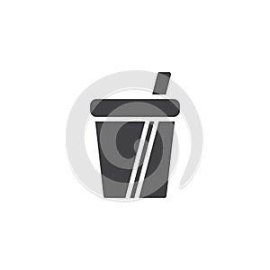 Soda cup with straw vector icon