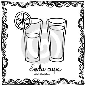 Soda cups drawing