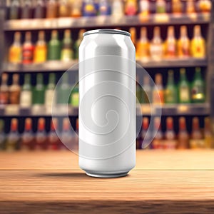 Soda drink or beer can, metail container for liquids, generic blank product packaging mockup