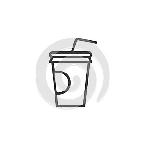 Soda drink cup line icon