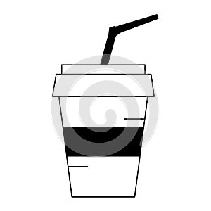 Soda drink cup with straw