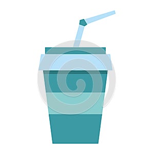 Soda drink cup with straw