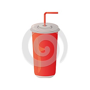 soda drink in cup and straw icon