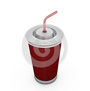 Soda drink with straw