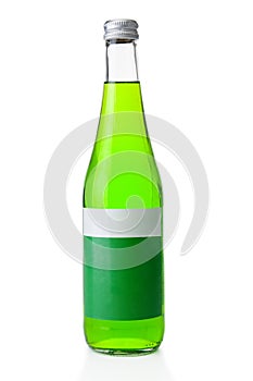 Soda estragon bottle isolated on a white background