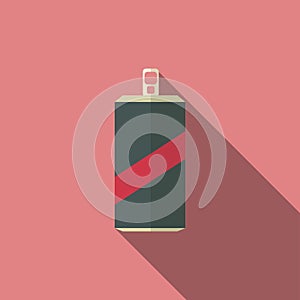 Soda flat design icon with long shadow effect