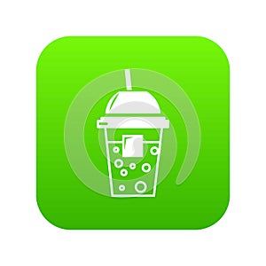 Soda icon green vector
