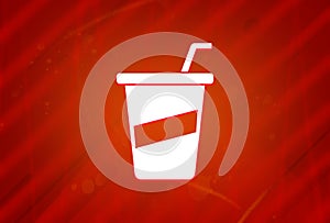 Soda icon isolated on abstract red gradient magnificence background