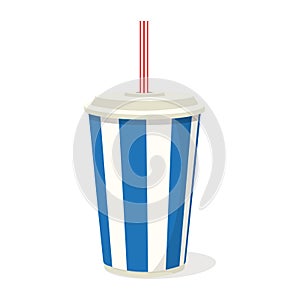 Soda paper cup drink with straw