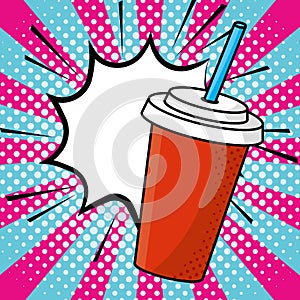 Soda paper cup vector illustration