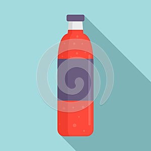 Soda plastic bottle icon, flat style