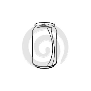 Soda pop can hand drawn sketch icon.