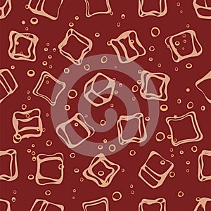 Soda pop and ice cubes seamless pattern.