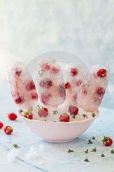 Soda, Raspberry and Thyme Ice Pops
