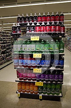 Sodas on store shelves