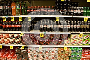 Sodas in supermarket