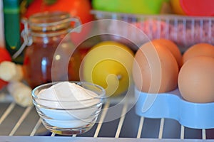 Sodium bicarbonate inside of fridge