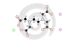 sodium calcium edetate molecule, structural chemical formula, ball-and-stick model, isolated image e385 antioxidant