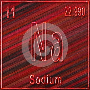 Sodium chemical element, Sign with atomic number and atomic weight