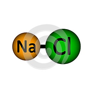 Sodium chloride molecule icon