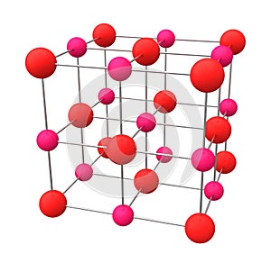 Sodium chloride rock salt, halite. Crystal structure. Sodium chloride rock salt.