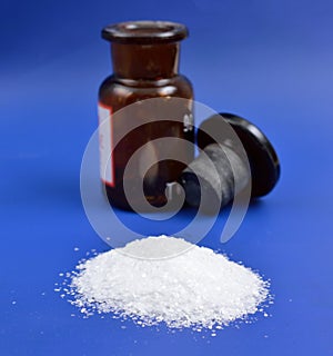 Sodium cyclamate is an artificial sweetener on grey background
