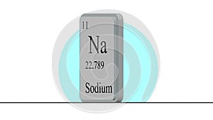 Sodium. Element of the periodic table of the Mendeleev system