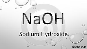 Sodium hydroxide formula on waterdrop background