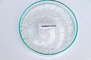 Sodium iodide in glass, chemical in the laboratory and industry