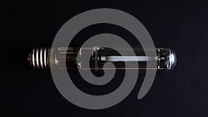 Sodium lamp on a black background top view