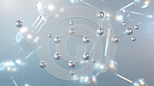 sodium methylparaben molecular structure, 3d model molecule, food additive e219, structural chemical formula view from a photo