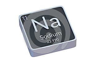 Sodium Na chemical element of periodic table isolated on white background