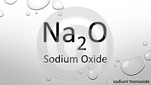 Sodium oxide chemical formula on waterdrop background