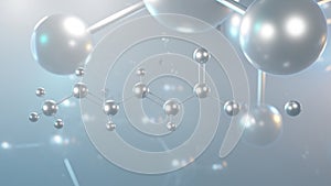 sodium sorbate molecular structure, 3d model molecule, food preservative e201, structural chemical formula view from a microscope