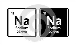 Sodium symbol. Chemical element of the periodic table. Vector stock illustration.