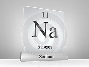 Sodium symbol on modern glass and metal icon