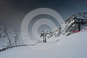 Soelden ski resort at an altitude of about 2500 meters