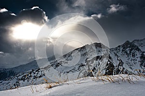 Soelden Ski Resort by day against the sun