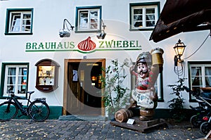 Soest, Germany - September 12, 2021: Brauhaus Zwiebel brewery restaurant