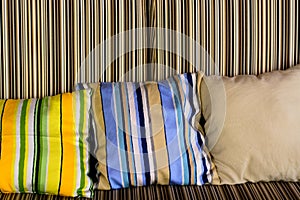 Sofa with beautiful colourful pillows