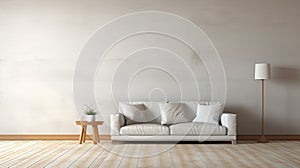 sofa blurred interior room blank wall