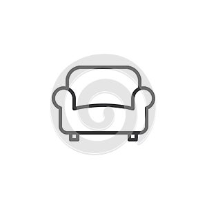 Sofa, couch line icon, outline vector sign