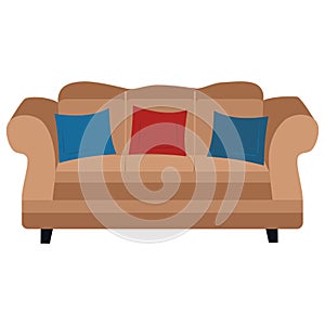 Sofa with cushions furniture concept design with pillows