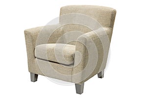 Sofa, Fabric armchair isolated on white photo