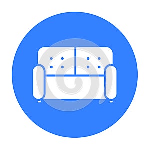 Sofa icon of vector illustration for web and mobile
